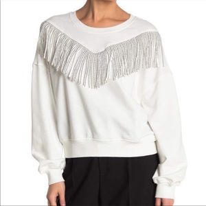Cropped fringe sweatshirt top NWT